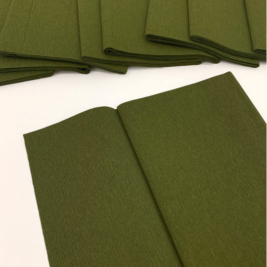Double Sided Crepe Paper ~ Gloria Doublette from Germany ~ Olive Green